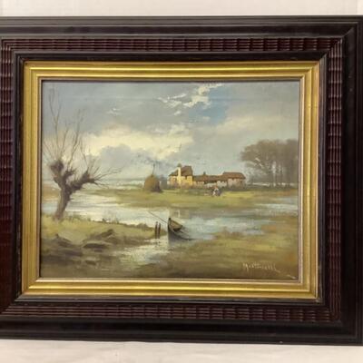 224. Signed Oil Landscape Painting on Canvas by Martinelli