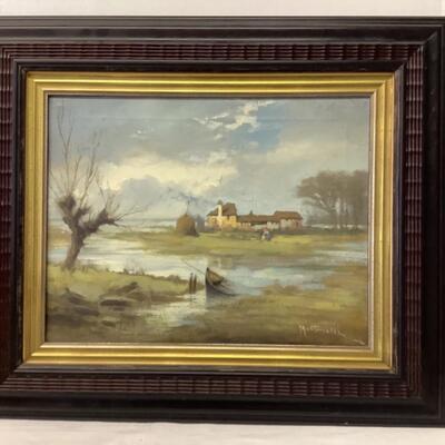 224. Signed Oil Landscape Painting on Canvas by Martinelli