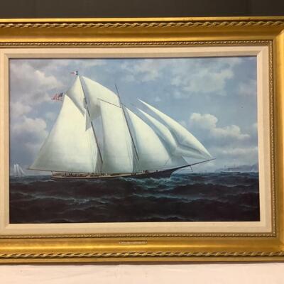 225  Large Reproduction Painting on Canvas Of  The Casco 1879, William A. Coulter