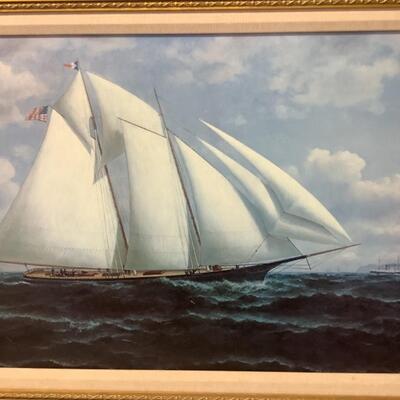 225  Large Reproduction Painting on Canvas Of  The Casco 1879, William A. Coulter