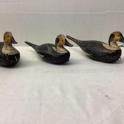 226. Three Hand Carved Wooden Ducks 