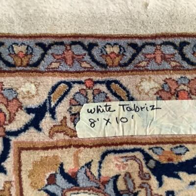 230  Antique Oriental White Tabriz Rug ( 8â€™ x 10â€™ ) 