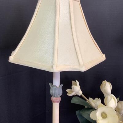 231  Pair of Candlestick Lamps &  Bouquet of Magnolias