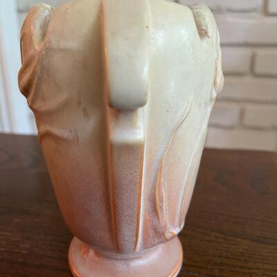 LOT 22 - Roseville Pottery, Thistle Vase, Cream/Pink