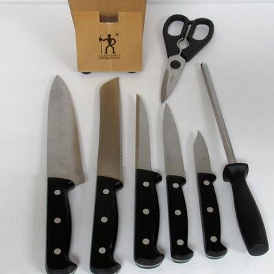 Nice J.A. Henckels International Classic 7 Piece Knife Block Set, German Stainless Steel, Made in China