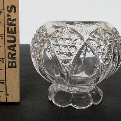 Pressed Glass Small Footed Rose Bowl
