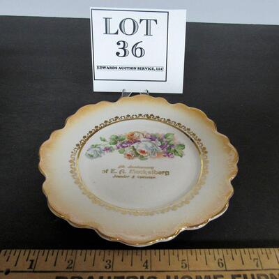 Vintage Advertising Plate EA Meckelberg Jeweler and Optition 4th Anniversary