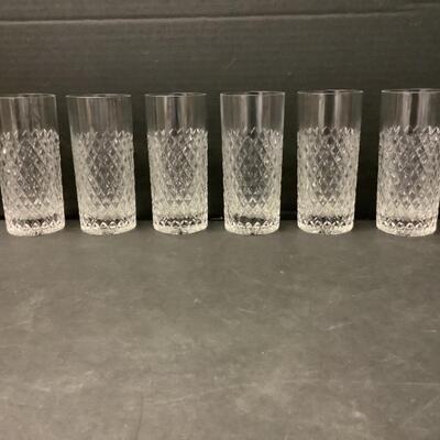 249 Set of Six Crystal Water Glasses 