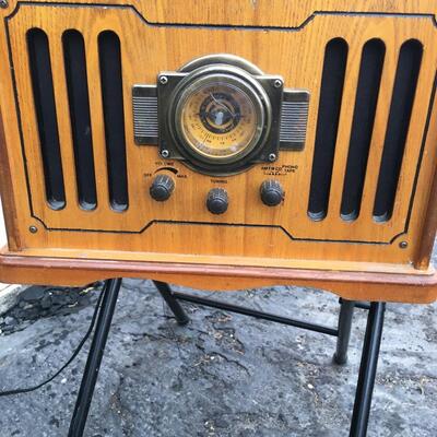 Classic.  Wood radio Record player. 