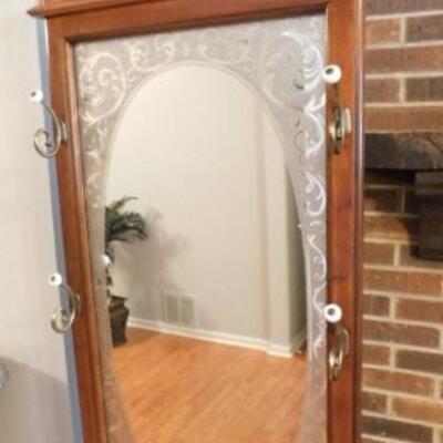 Solid Wood Hall Tree with Mirror- 23 1/2