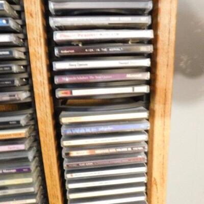 Double Sided Wooden Storage Cabinet with CDs-