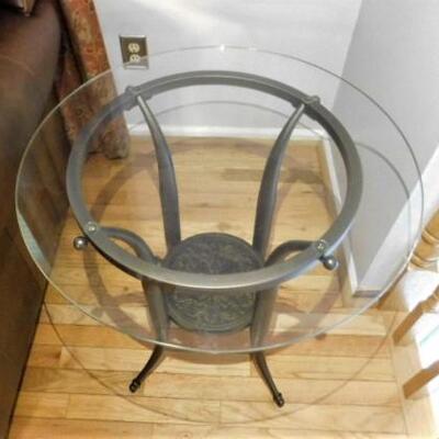 Glass Top Side Table (Choice 1 of 2)- 23 1/2