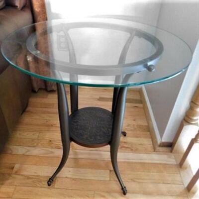 Glass Top Side Table (Choice 2 of 2)- 23 1/2