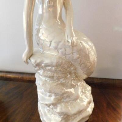 Glazed Ceramic Mermaid Statue- 19