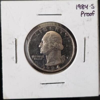 1984 S proof silver Quater 