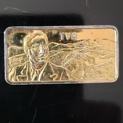 Vintage 24 k gold layered 1 oz silver bar 