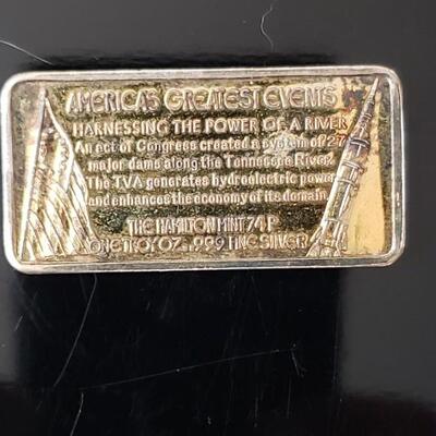 Vintage 24 k gold layered 1 oz silver bar 