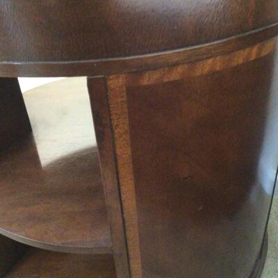 E541 Baker Mahogany Round Drum End Table