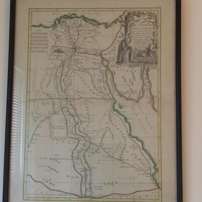A596 Antique Map Corte De Lâ€™Egypte 1762 Art