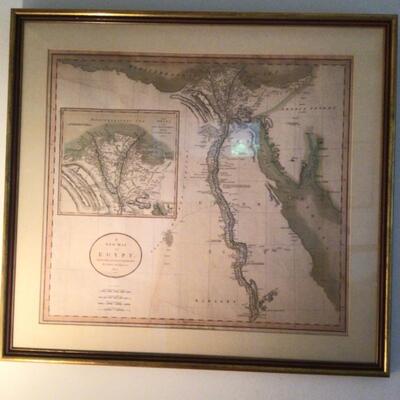 A598 Antique Map of Egypt