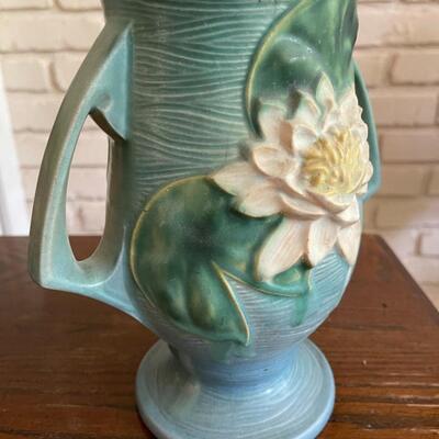 LOT 31 - 78-9, Water Lily Double Handled Vase, Roseville Pottery