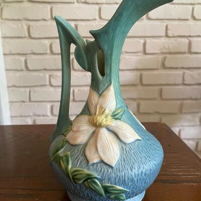 LOT 32 - 17-10, Clematis, Ewer/Pitcher, RARE Roseville Pottery