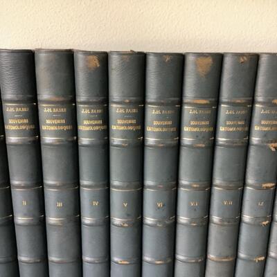 A593 Set of 10 French J.H. Fabre Souvenirs Entomologiques Books 