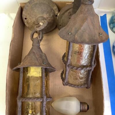 293 Pair of Antique Arts & Crafts Porch Lamps