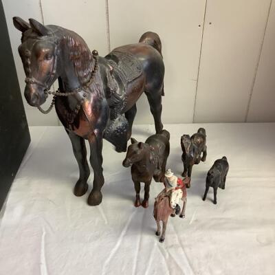 296. Collection of Metal Horses 