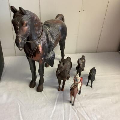 296. Collection of Metal Horses 
