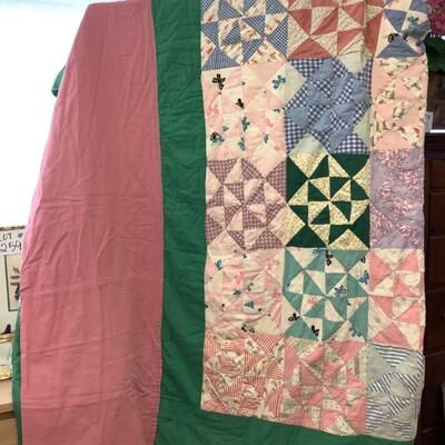 304. Vintage Handmade Quilt ( Twin ) 
