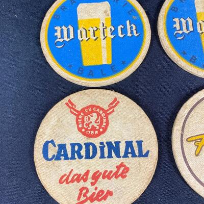 Vintage 1960s German Beer Coasters Vacation Souvenirs