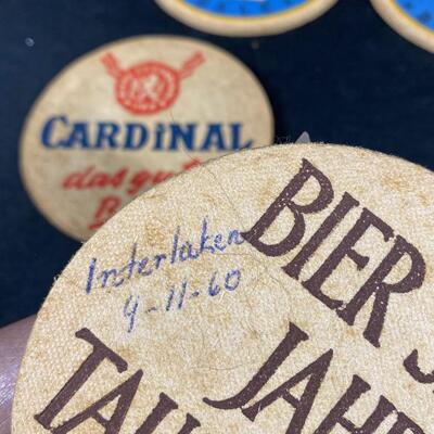 Vintage 1960s German Beer Coasters Vacation Souvenirs
