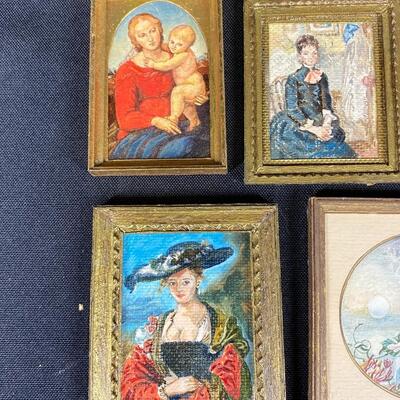 Lot of 5 Miniature Dollhouse Framed Artwork