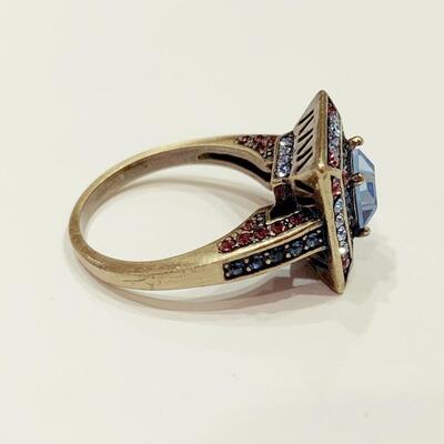 Heidi Daus "Fearless Beauty" Swarovski Crystal Ring Size 7