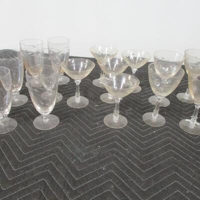 Lot 51 - Engraved Crystal Glasses - Duncan & Miller 1900 - 1920's