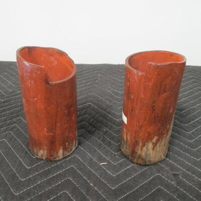 Lot 58 - Rolled NC Pottery Vases - Artist Signed