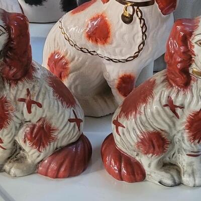 Vintage Porcelain Staffordshire Dogs 7.5â€h