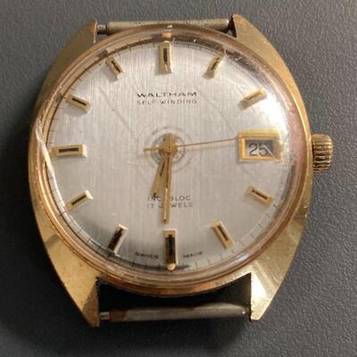 c.1970s Waltham Self-Winding 17 jewels Incabloc Running Watch with Date Adjust