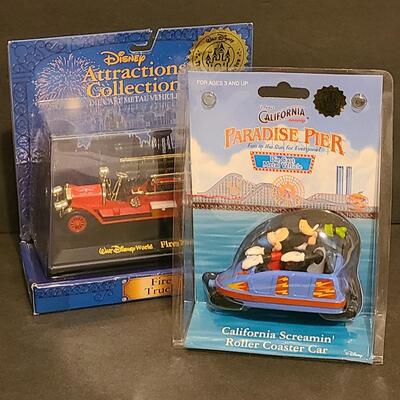 Lot 14: Disney Paradise Pier & Attractions Collection Die Casts: Fire Truck & California Screamin Coaster Car