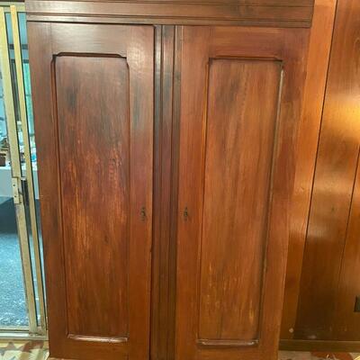Antique two-door walnut armoire/wardrobe