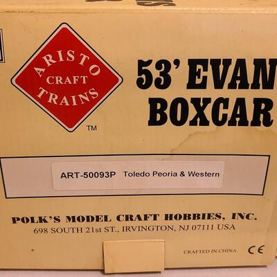 Lot 25: Aristo-Craft 53 Evans Boxcar Art 50093P Toledo Peoria & Western 