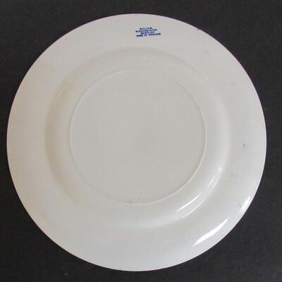 Antique Burslem England Blue and White 10" Plate 