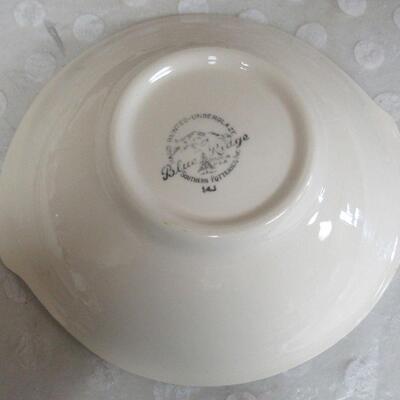 4 Blue Ridge Pottery Bowls, Caroline Pattern, Marked on Bottoms