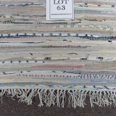 Rag Rug With Fringed Ends