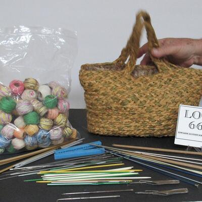 Vintage Sewing Bag With 75 Rolls of Tatting/Crocheting Thread and Tools, See All Photos and Description