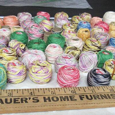 Vintage Sewing Bag With 75 Rolls of Tatting/Crocheting Thread and Tools, See All Photos and Description