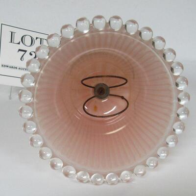 Vintage Pink and Clear Glass Lamp Shade