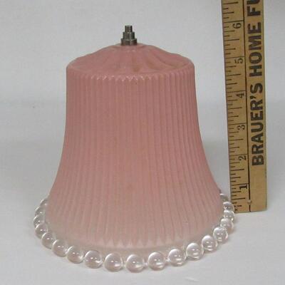 Vintage Pink and Clear Glass Lamp Shade