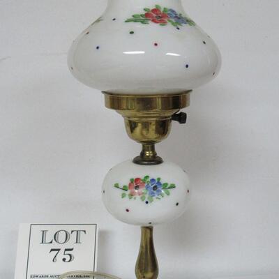 Tall White Decorated Bedroom Lamp With Matching Shade
